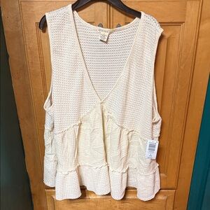 Torrid Cream Textured Tank Top